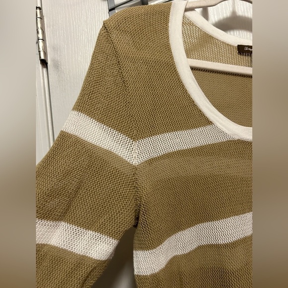 Tommy Bahama Striped Swimsuit Cover Top Sand White Sz large long sleeve coastal - Picture 7 of 16